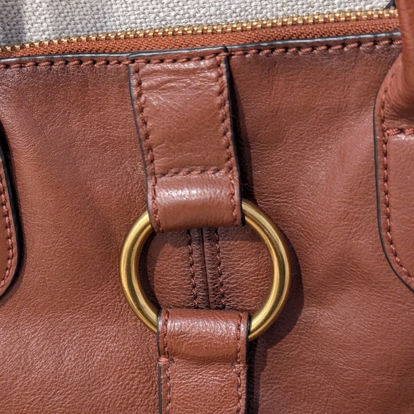 Frye Ring Dome Leather Satchel Bag - Picture 9 of 14